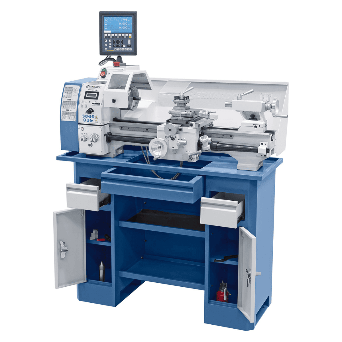 Bernardo Profi 550 WQV Metalldrehmaschine mit 2-Achsen-Digitalanzeige ES-12 V