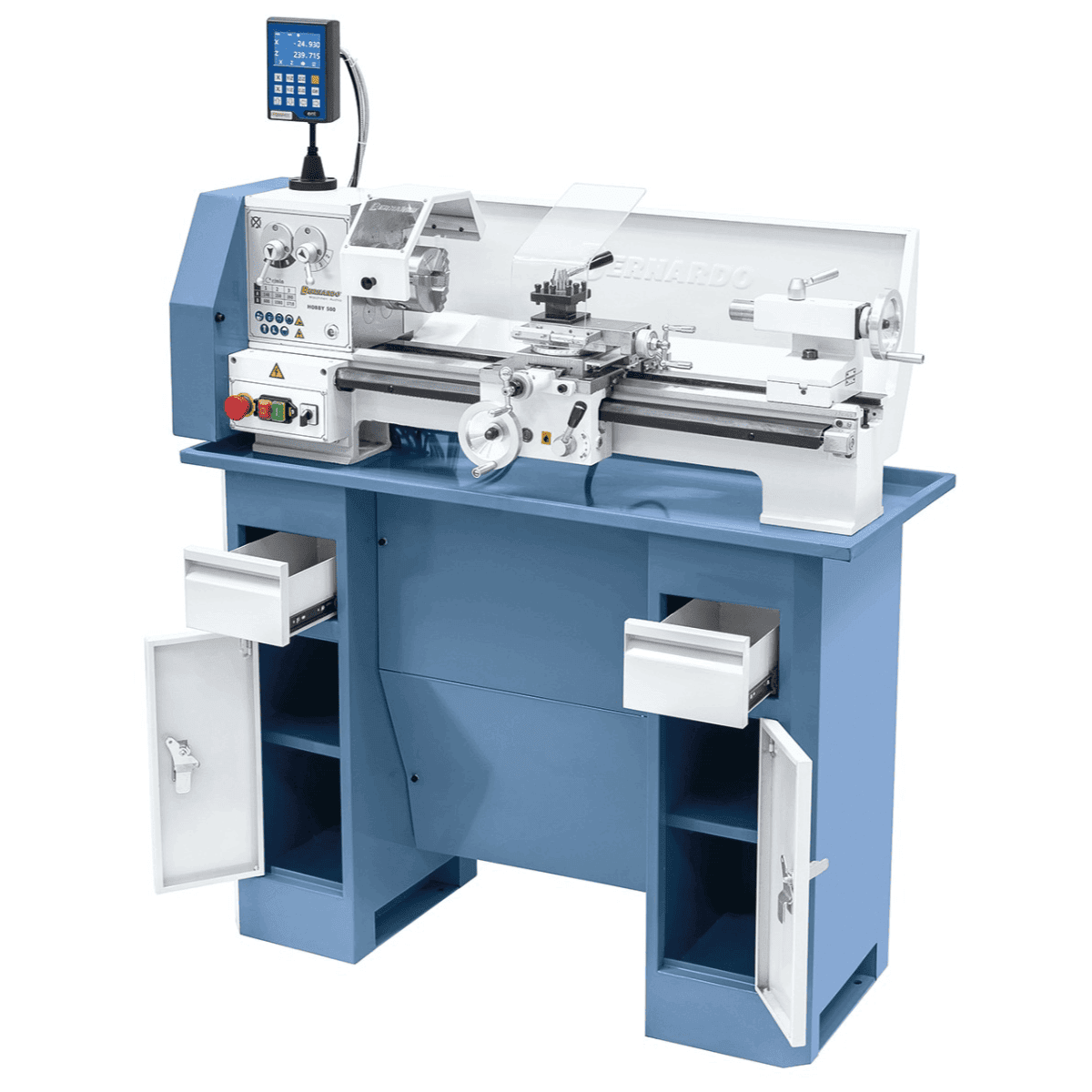 Bernardo Hobby 500 - 400V Metalldrehmaschine mit DT 40 2-Achsen-Digitalanzeige