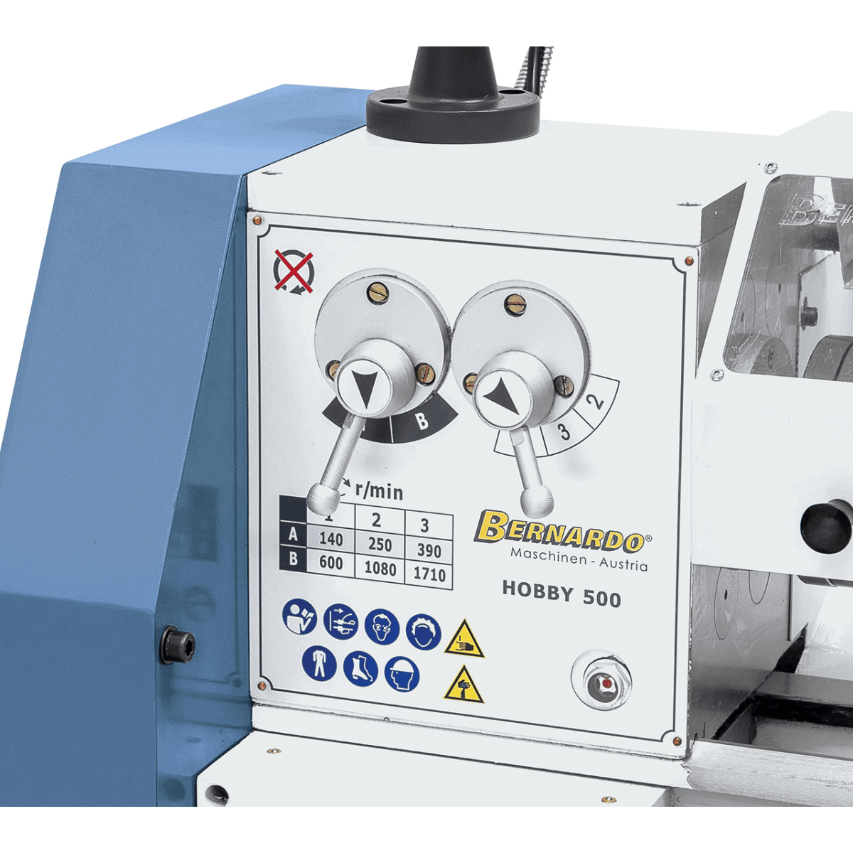 Bernardo Hobby 500 - 400V Metalldrehmaschine mit DT 40 2-Achsen-Digitalanzeige