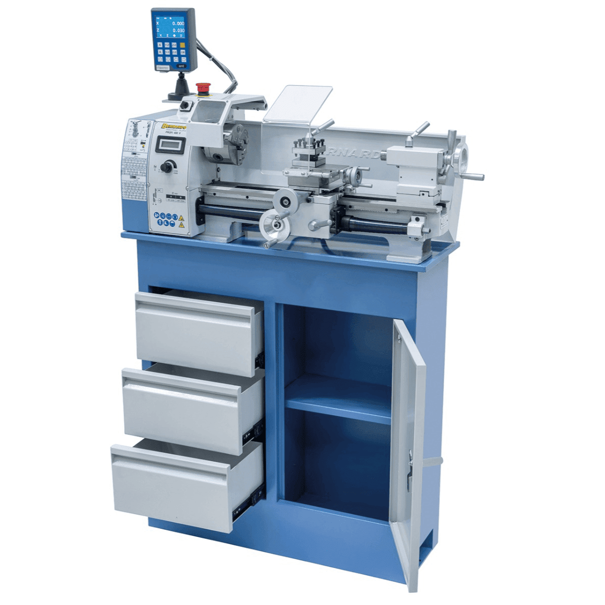 Bernardo Profi 400 V / 230 V Metalldrehmaschine mit 2-Achsen-Digitalanzeige DT 40