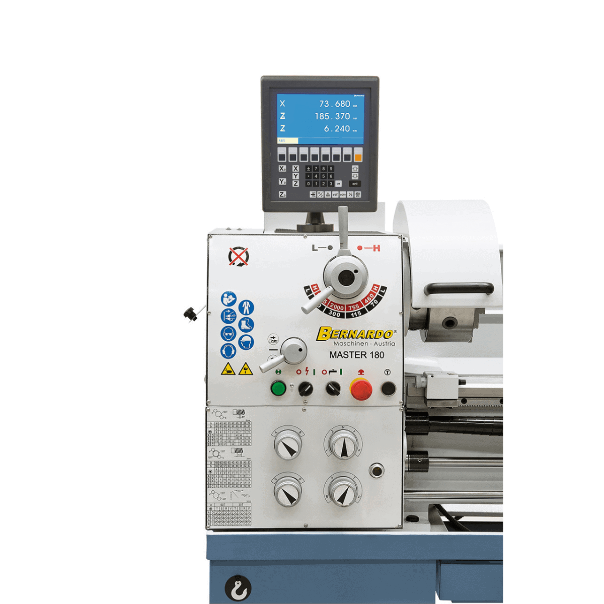 Bernardo Master 180 Metalldrehmaschine mit 3-Achsen-Digitalanzeige ES-12 V