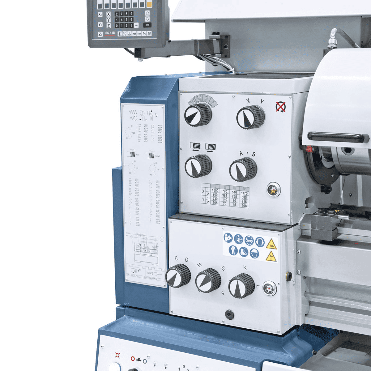 Bernardo Compact 400 Metalldrehmaschine mit 3-Achsen-Digitalanzeige ES-12 V