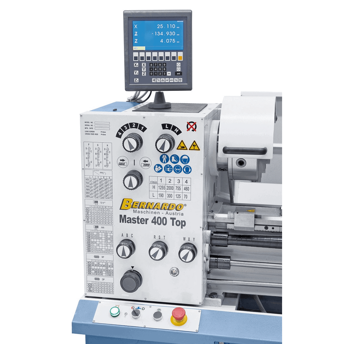 Bernardo Master 400 Top-Drehmaschine mit 3-Achsen-Digitalanzeige ES-12 V