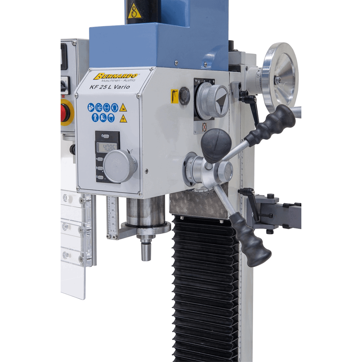 Bernardo KF 25 L Vario Bohr- und Fräsmaschine mit 3-Achs-Digitalanzeige DT 40 und 700-mm-Tisch