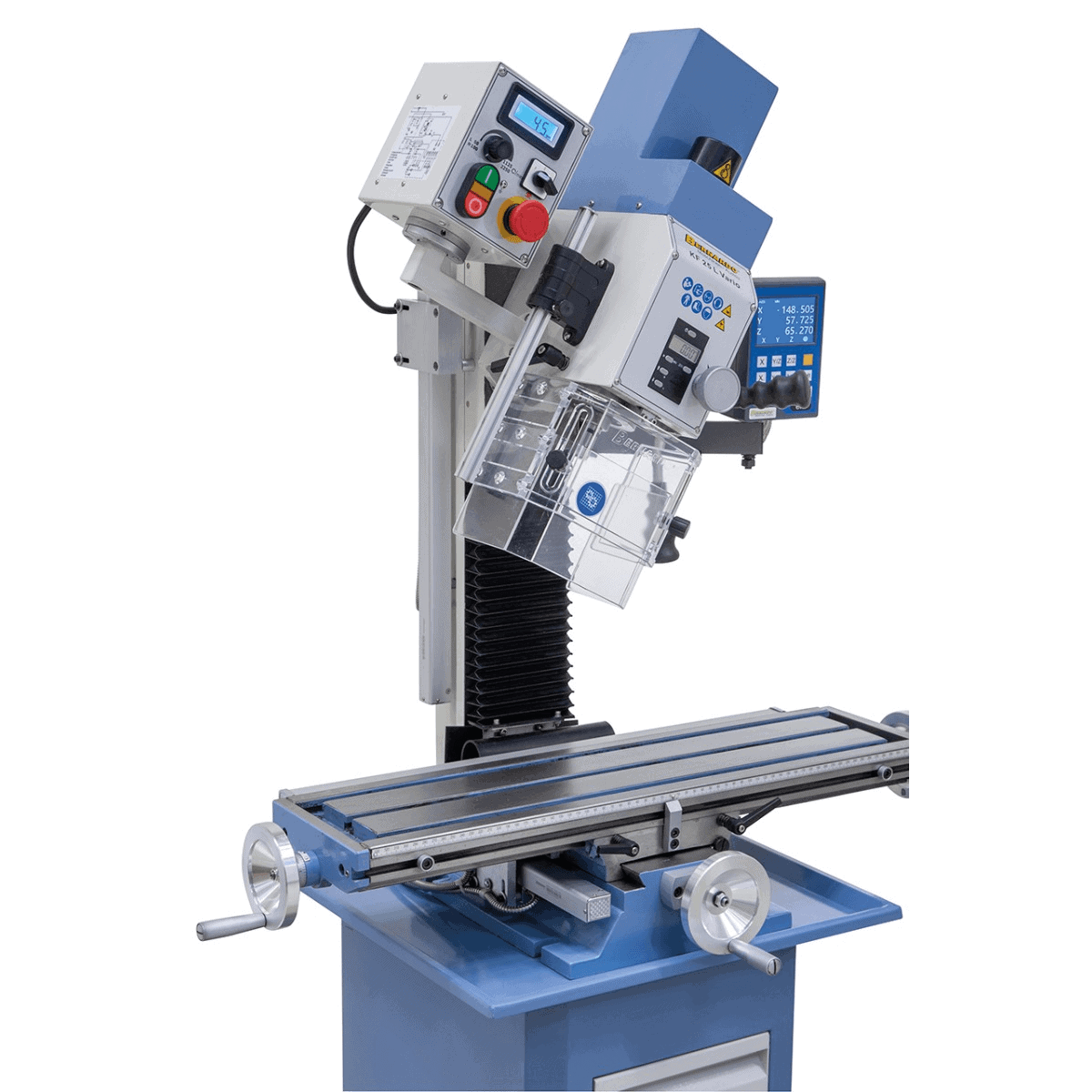 Bernardo KF 25 L Vario Bohr- und Fräsmaschine mit 3-Achs-Digitalanzeige DT 40 und 700-mm-Tisch