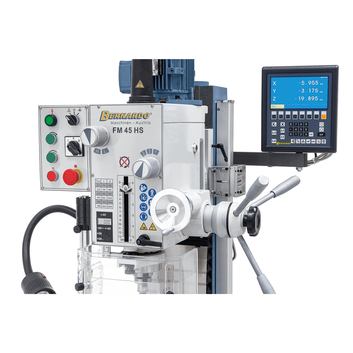 Bernardo FM 45 HS Bohr-Fräsmaschine mit 3-Achs-Digitalanzeige