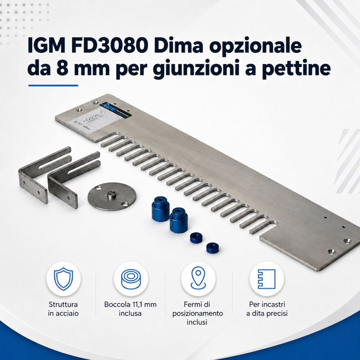 IGM FD3080 Optionale 8-mm-Schablone für Fingerzinkenverbindungen