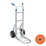 Carrello Ravendo 200 CLM SR M in acciaio argento, con ruote PUR anti-foratura e capacità di carico fino a 200 kg.
