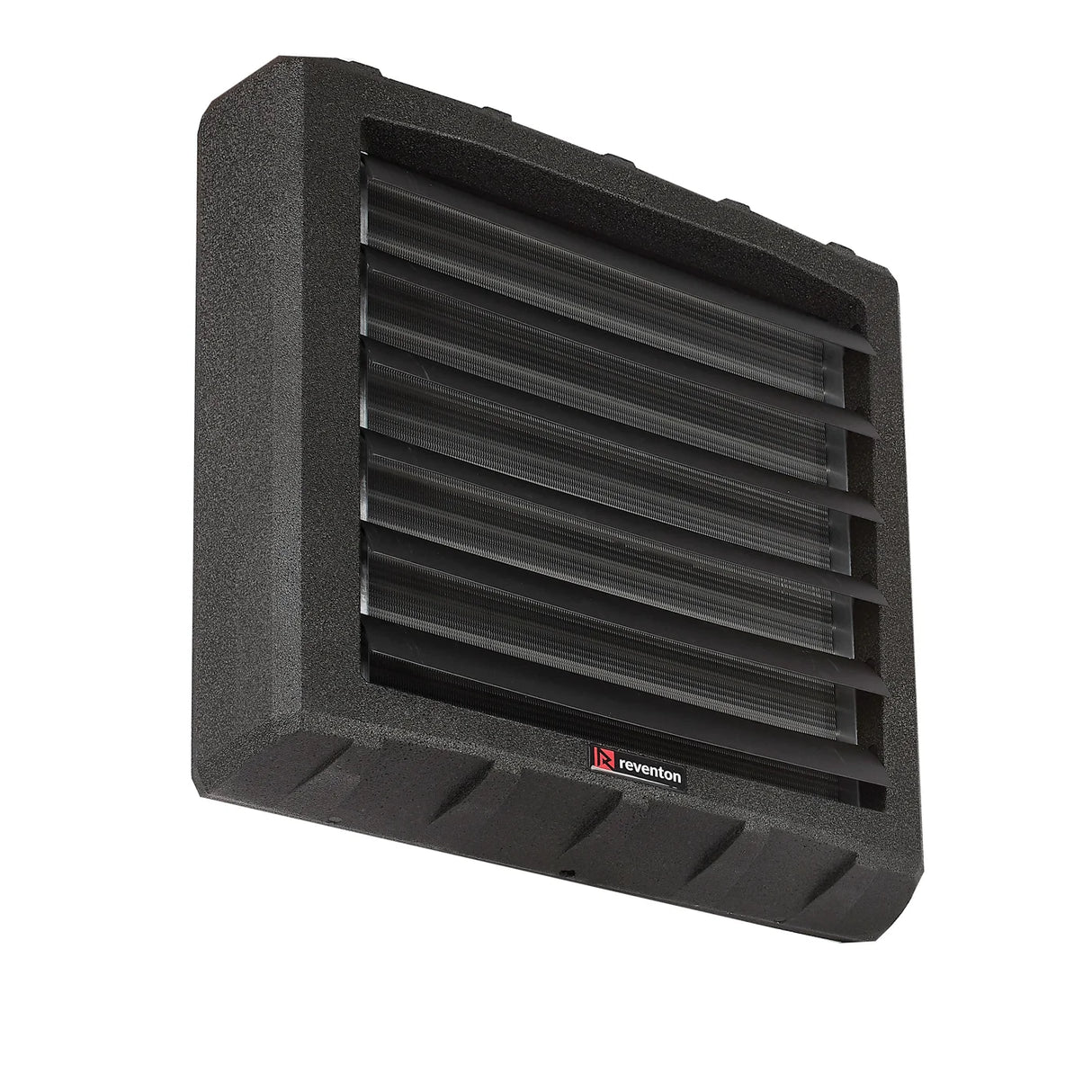 Set completo Aerotermo ad acqua Reventon serie Prestige HC, composto da unità di riscaldamento ad alte prestazioni con scambiatore in rame/acciaio, ventola silenziosa ed efficiente, struttura elegante e resistente. Include accessori di montaggio e controllo, ideale per riscaldare in modo uniforme ambienti industriali, commerciali e residenziali di grandi dimensioni.