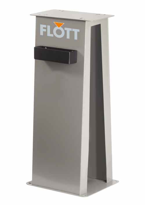 Supporto macchina Flott con struttura in acciaio e vasca integrata per raffreddamento, compatibile con TS 150/175/200 SD.