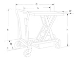 Bernardo ES 300 halbelektrischer Hubtisch – Tragfähigkeit 300 kg, Höhe 445-970 mm, Einzelplattform, Gewicht 140 kg
