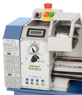 Bernardo Profi 400 G Metalldrehmaschine – Spitzenweite 400 mm, Ø 210 mm am Bett, Spindelbohrung Ø 21 mm Kegel MK 3, 0,6 kW 230 V Einphasenmotor, digitale Drehzahlanzeige, Gewicht 60 kg
