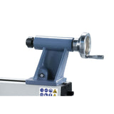 Tornio per legno Bernardo DM 450 V – distanza punte 420 mm (fino 980 mm con prolunga), Ø 260 mm su bancale, M33 × 3,5 mandrino, motore 0.37 kW 230V monofase, peso 34 kg