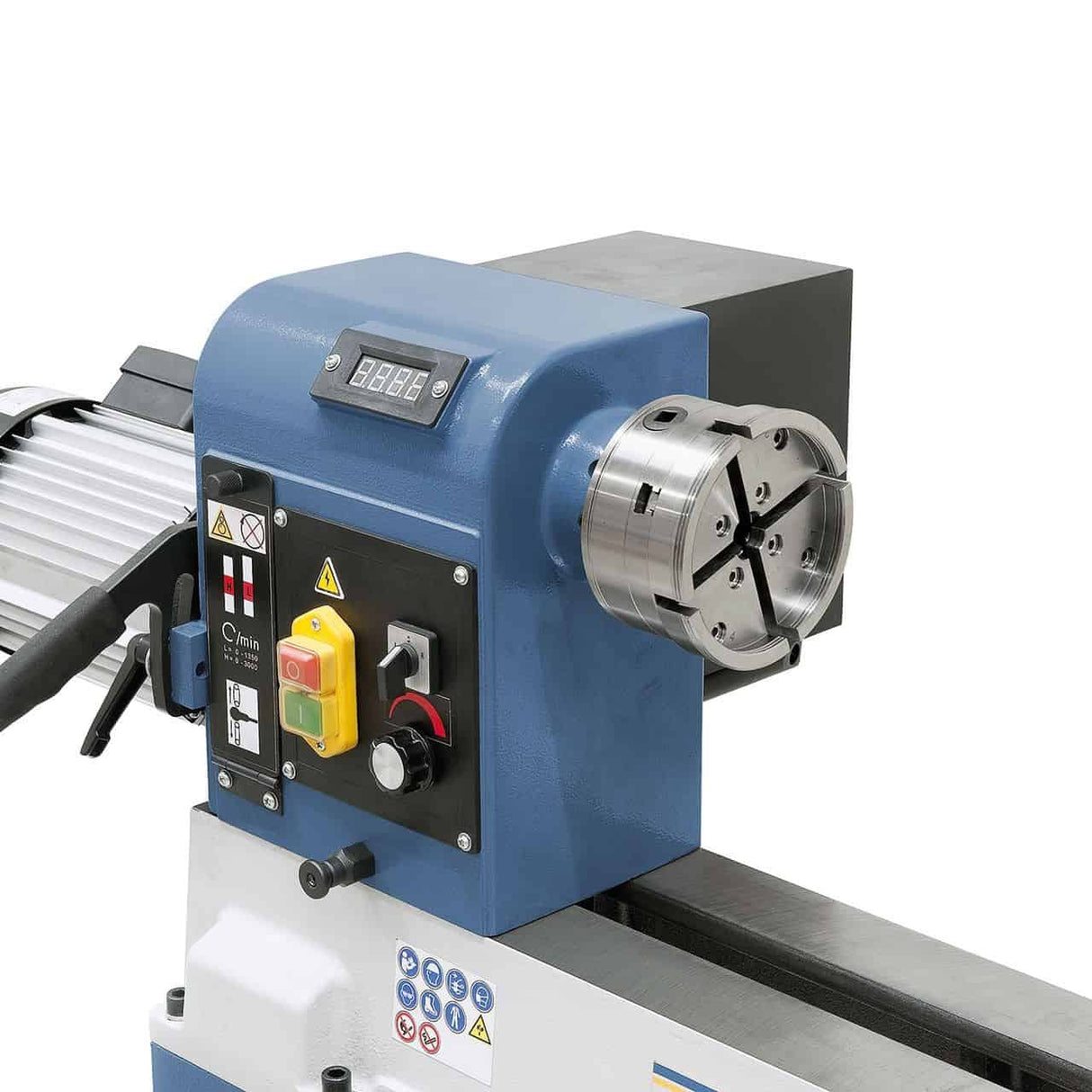 Bernardo HCL 620 Holzdrehmaschine – 620 mm Spitzenweite (bis zu 1200 mm mit Verlängerung), Ø 400 mm am Bett, Spindel M33 × 3,5, 1,1 kW 230 V Einphasenmotor, Delta-Frequenzumrichter, LED-Anzeige, Gewicht 150 kg