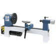 Tornio per legno DM 305 V con struttura in ghisa, regolazione elettronica continua e accessori inclusi per lavorazioni precise e fluide.