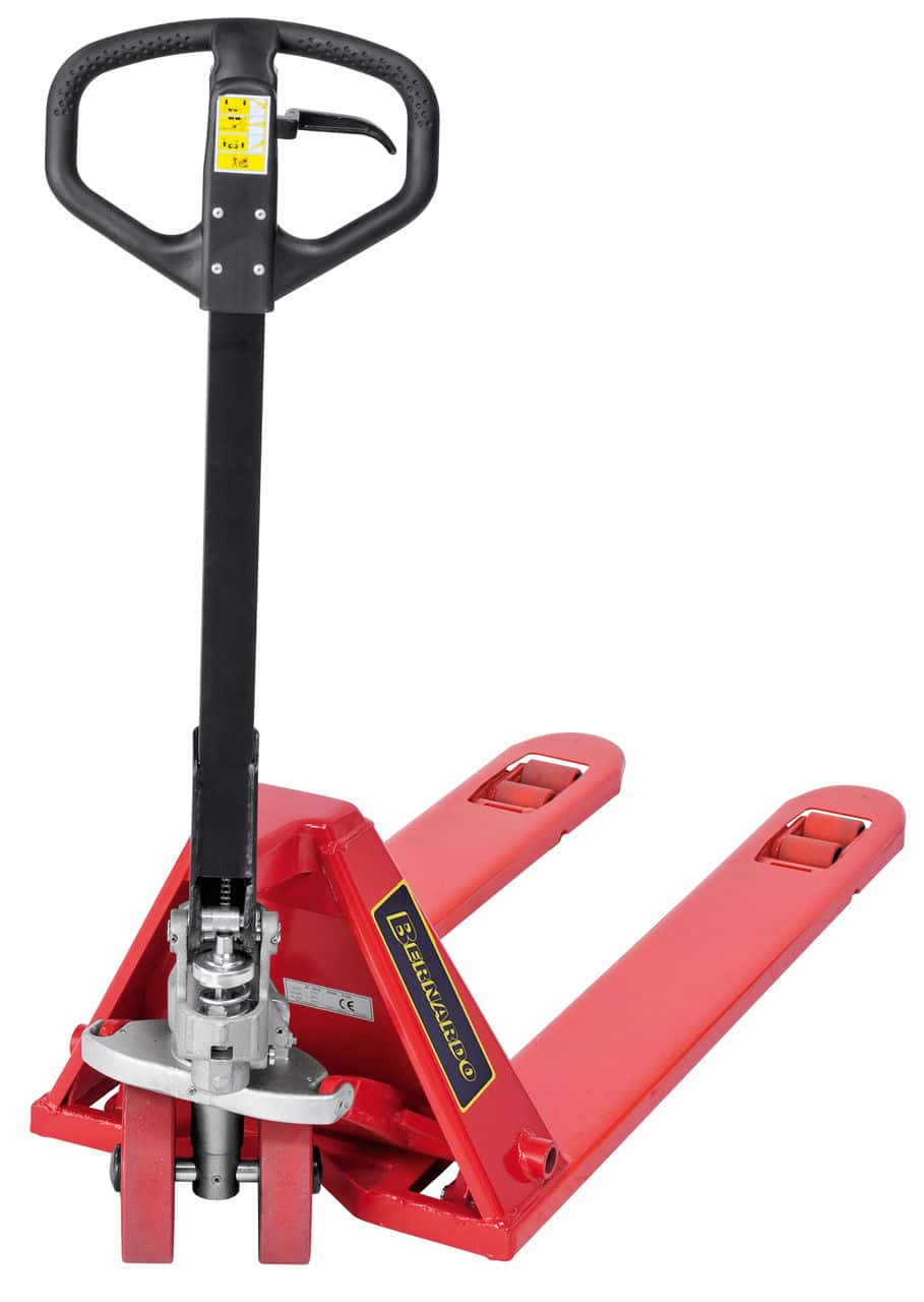 Bernardo PHW 1.5 LOW-51 Handhubwagen mit niedrigen Gabeln – Tragfähigkeit 1500 kg, minimale Gabelhöhe 51 mm für Flachpaletten, maximale Hubhöhe 165 mm, Gewicht 74 kg