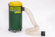 Aspiratore Record Power RSDE/2 da 50 litri con contenitore verde, testa gialla e tubo di aspirazione.