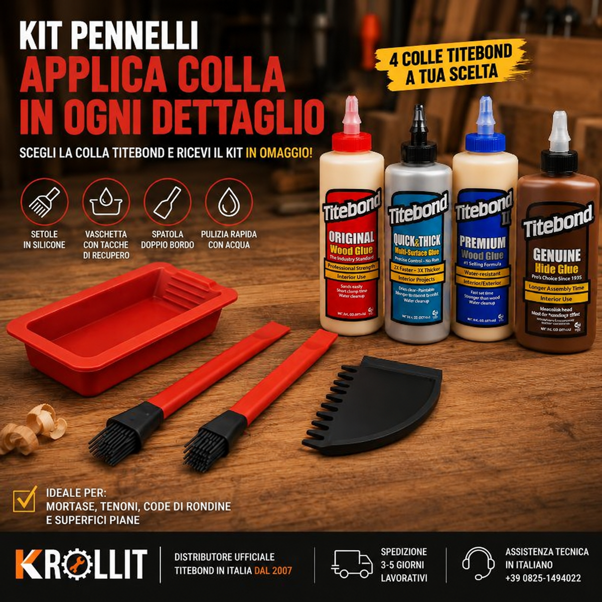 IGM Silikon-Klebepinsel-Set mit Titebond-Klebstoff Ihrer Wahl