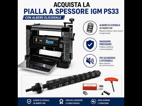 IGM PS33 Tragbare Dickenhobelmaschine – Spiralkopf 36 HW Einsätze