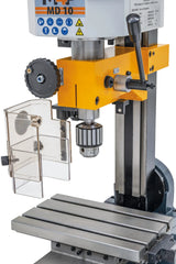 Trapano-fresatrice M4P MD 10 / 230 V con mandrino portapunte 1-10 mm e protezione di sicurezza aperta